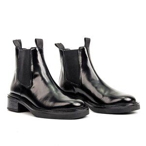 LK Bennett Women Gloria Black Leather  Flat Chelsea Ankle Boots sz 10US EUR40